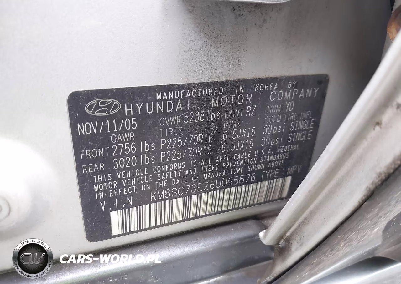 2006 Hyundai Santa Fe Gls-Limited VIN:KM8SC73E26U095576 - 9