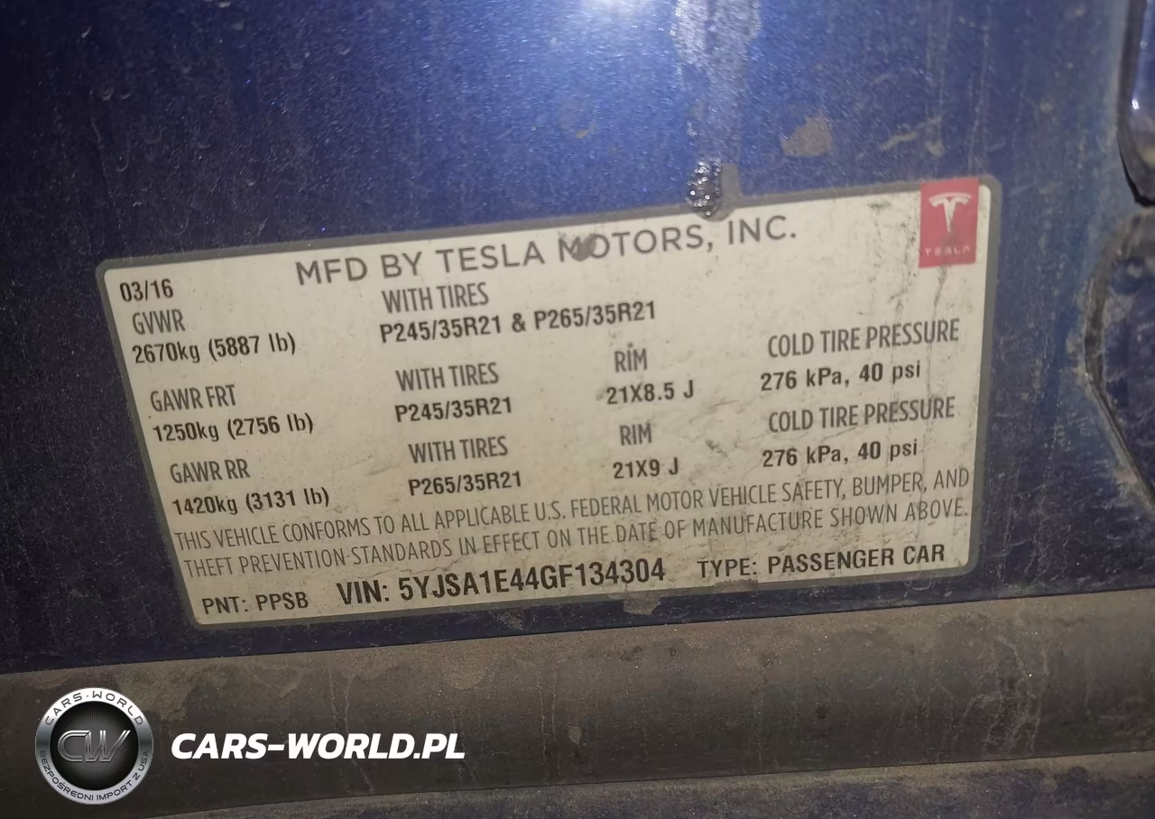 2016 Tesla Model S 90D-P100D-P85D-P90D VIN:5YJSA1E44GF134304 - 9