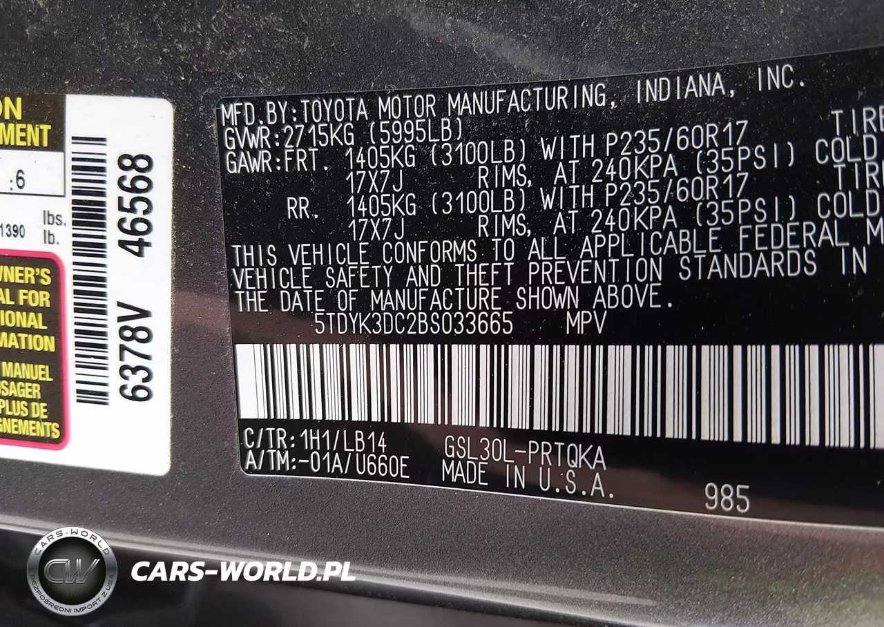 2011 Toyota Sienna Xle V6 VIN:5TDYK3DC2BS033665 - 9