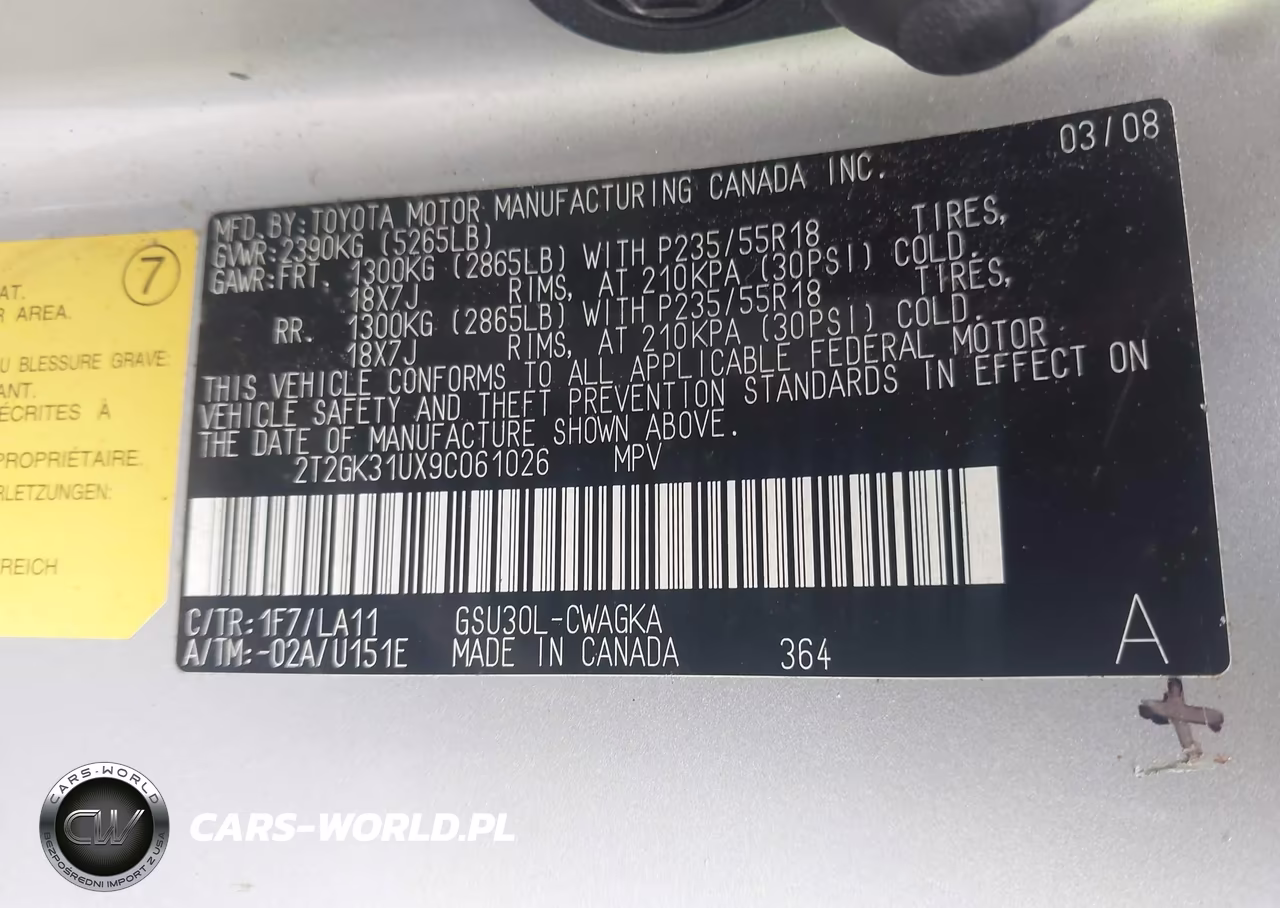 2009 Lexus Rx 350 VIN:2T2GK31UX9C061026 - 9