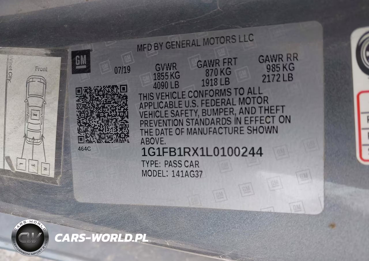 2020 Chevrolet Camaro Rwd 1Lt VIN:1G1FB1RX1L0100244 - 9