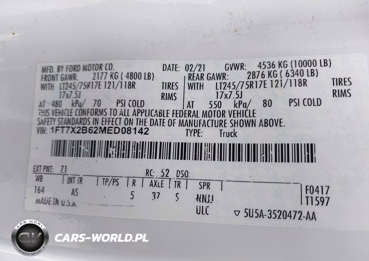 2021 Ford F-250 Xl VIN:1FT7X2B62MED08142 - 9