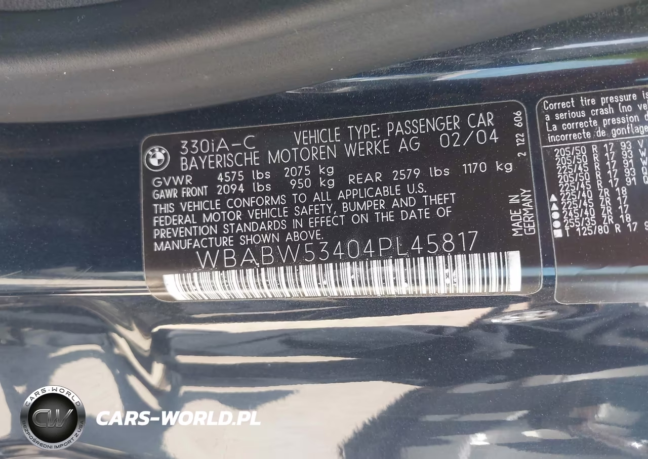 2004 BMW 330Ci VIN:WBABW53404PL45817 - 9