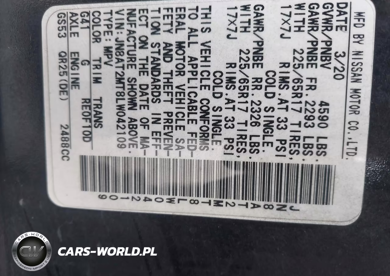 2020 Nissan Rogue Sv Fwd VIN:JN8AT2MT8LW042109 - 9