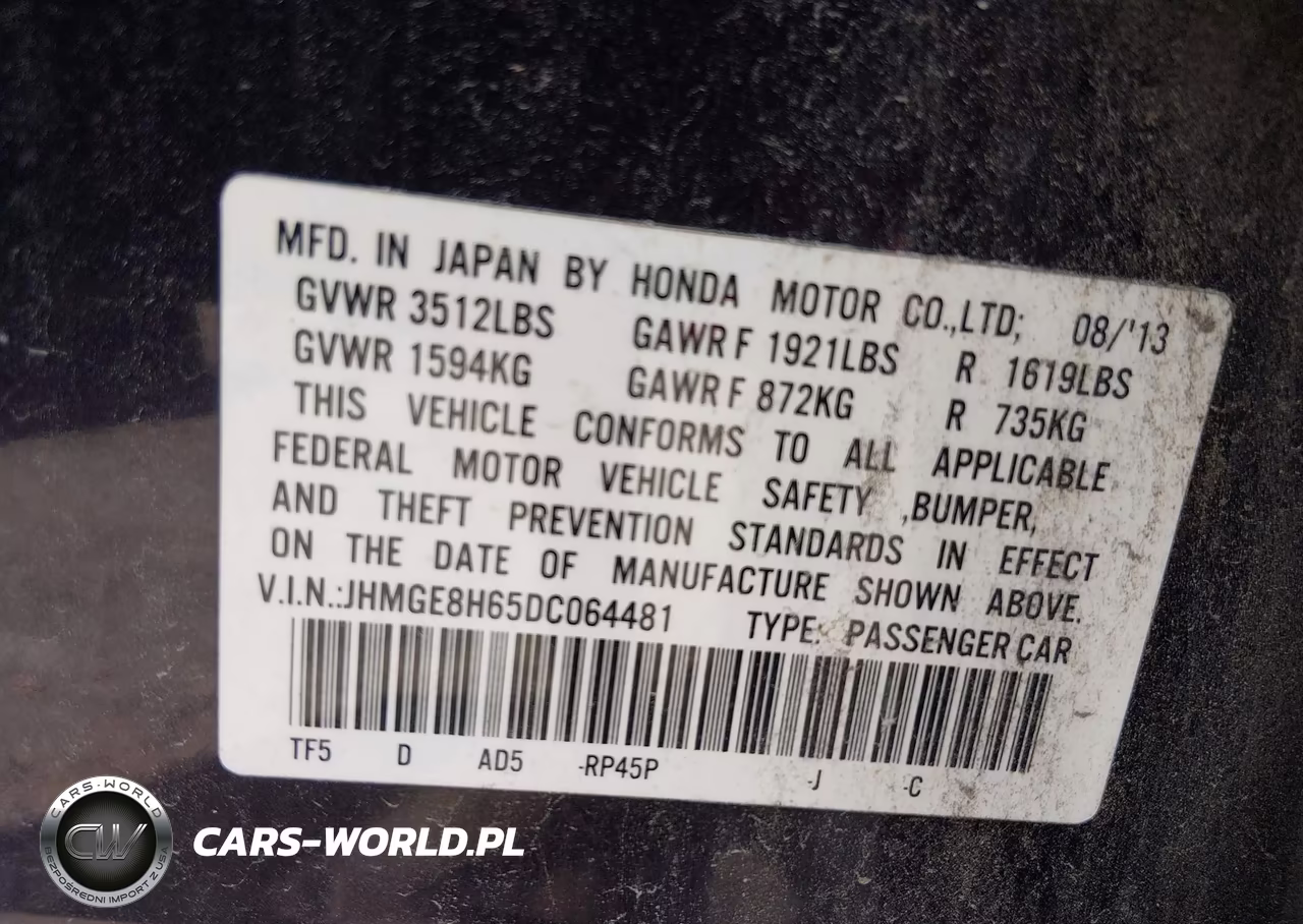 2013 Honda Fit Sport VIN:JHMGE8H65DC064481 - 9