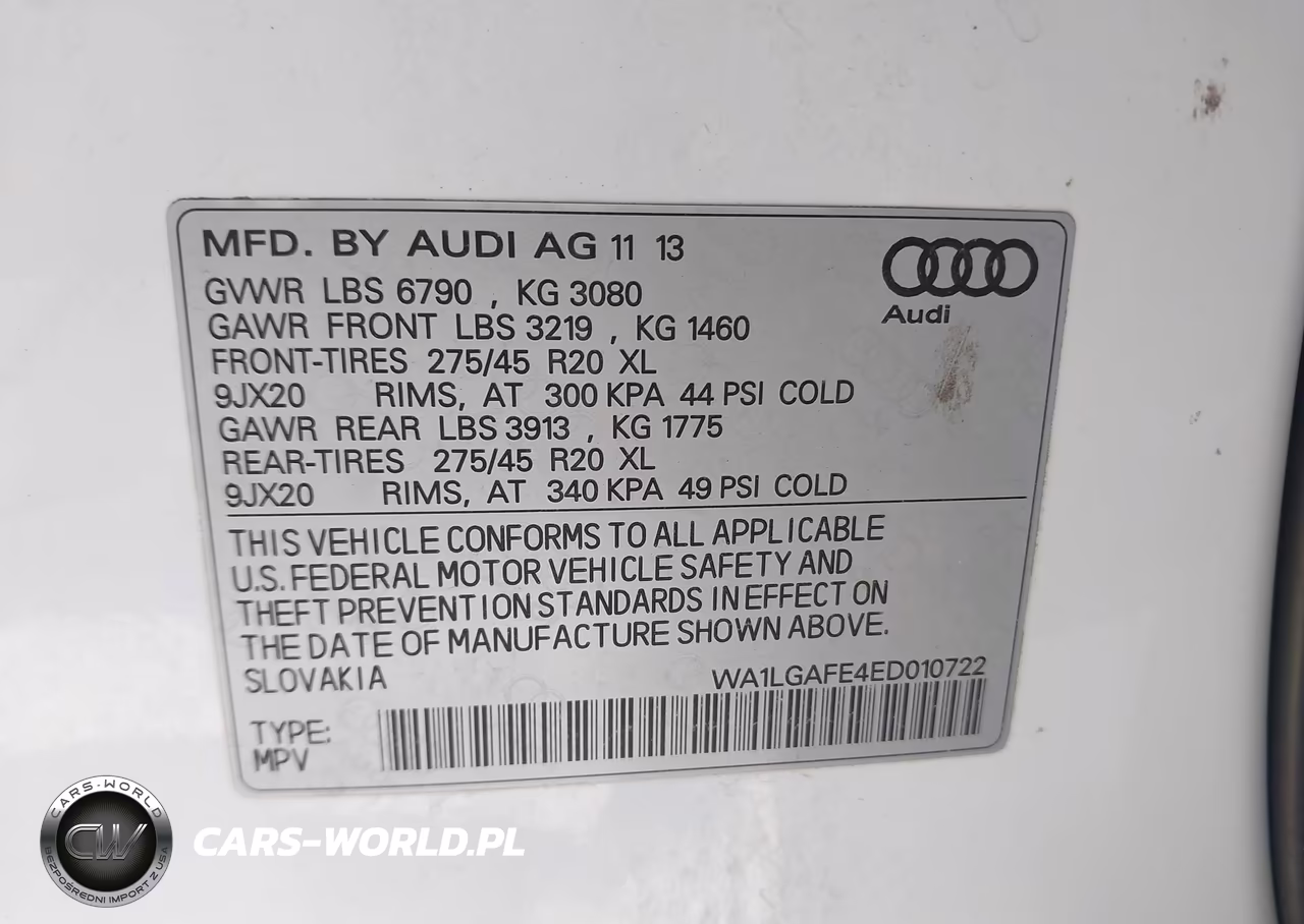 2014 Audi Q7 3.0T Premium VIN:WA1LGAFE4ED010722 - 9