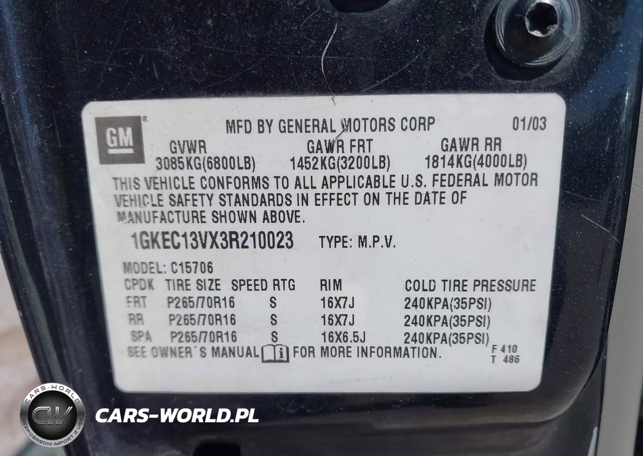 2003 GMC Yukon Sle VIN:1GKEC13VX3R210023 - 9