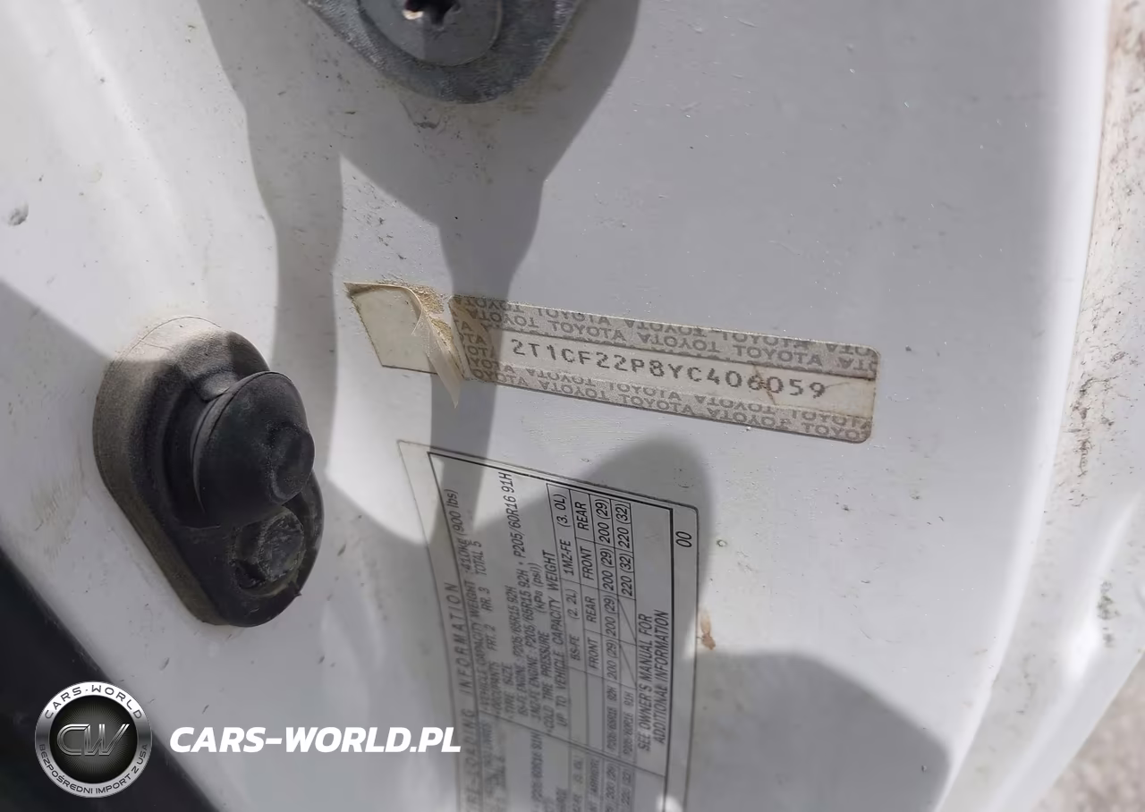 2000 Toyota Camry Solara Sle V6 VIN:2T1CF22P8YC406059 - 9