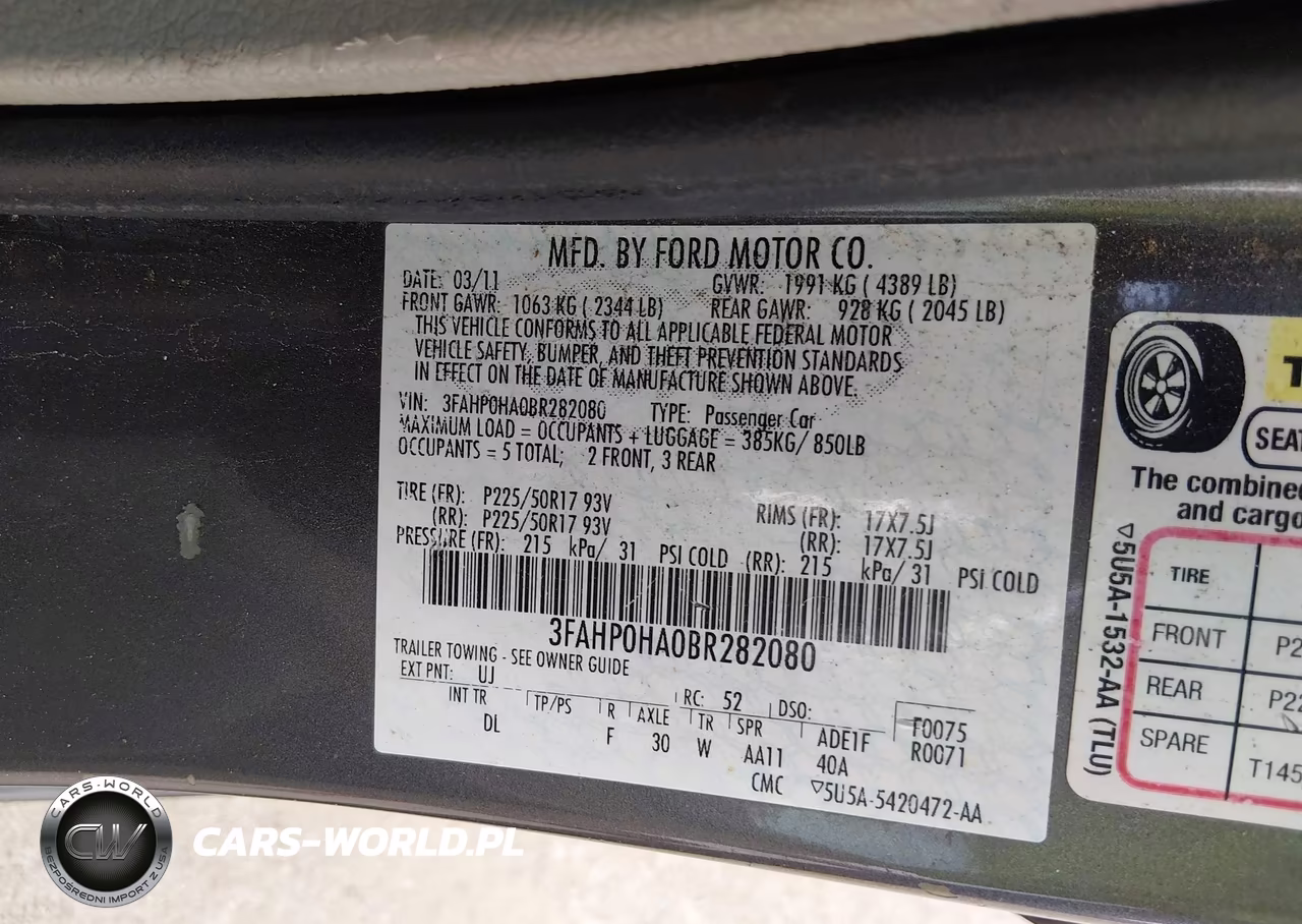 2011 Ford Fusion Se VIN:3FAHP0HA0BR282080 - 9
