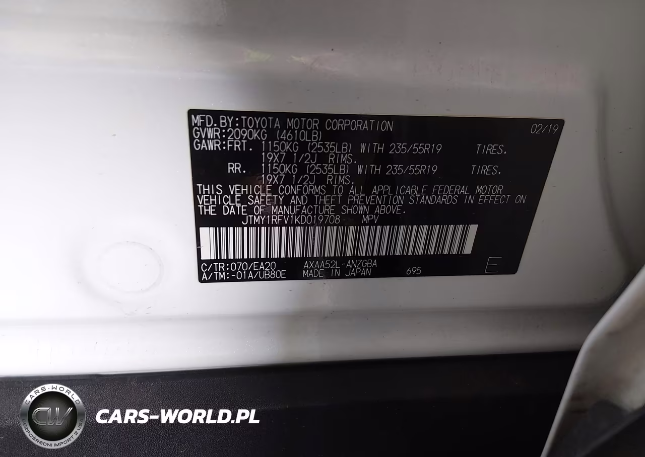 2019 Toyota Rav4 Limited VIN:JTMY1RFV1KD019708 - 9