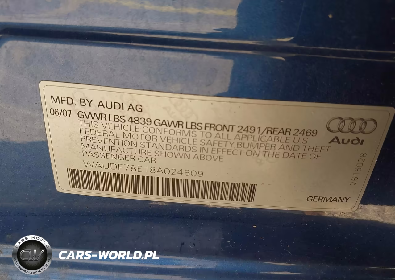 2008 Audi A4 2.0T VIN:WAUDF78E18A024609 - 9