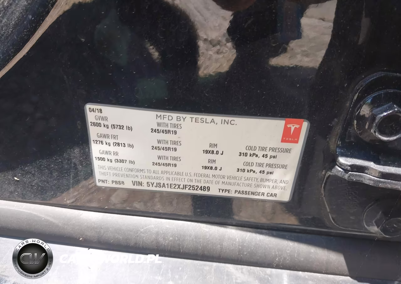 2018 Tesla Model S 100D-75D-P100D VIN:5YJSA1E2XJF252489 - 9