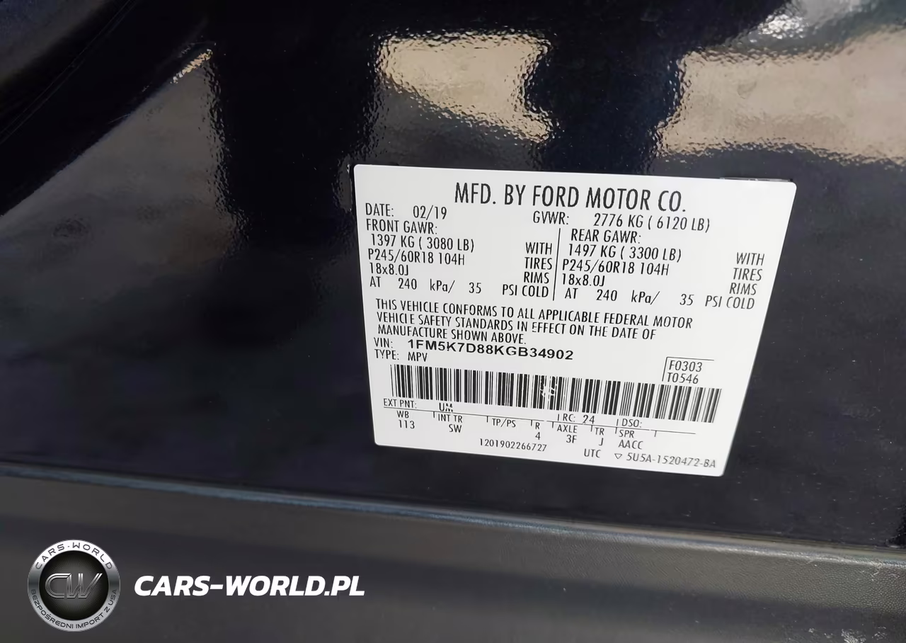 2019 Ford Explorer Xlt VIN:1FM5K7D88KGB34902 - 9