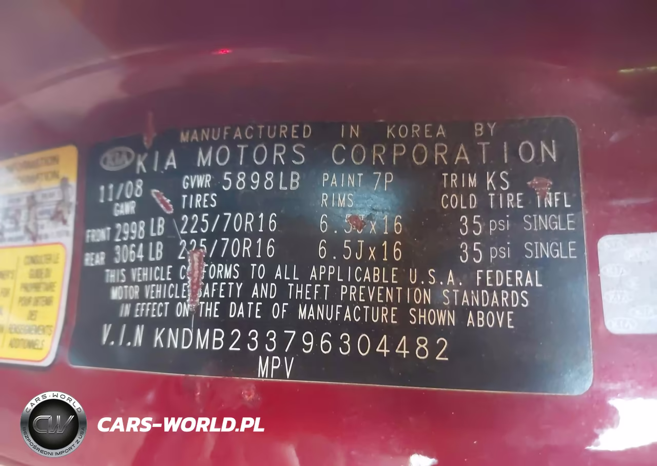 2009 Kia Sedona Lx VIN:KNDMB233796304482 - 9