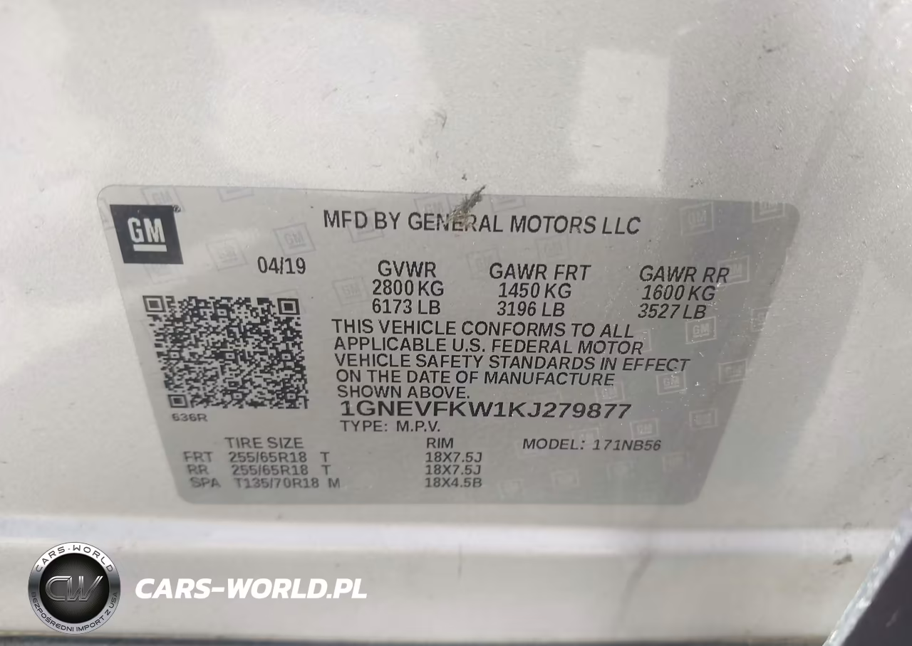 2019 Chevrolet Traverse Ls VIN:1GNEVFKW1KJ279877 - 9