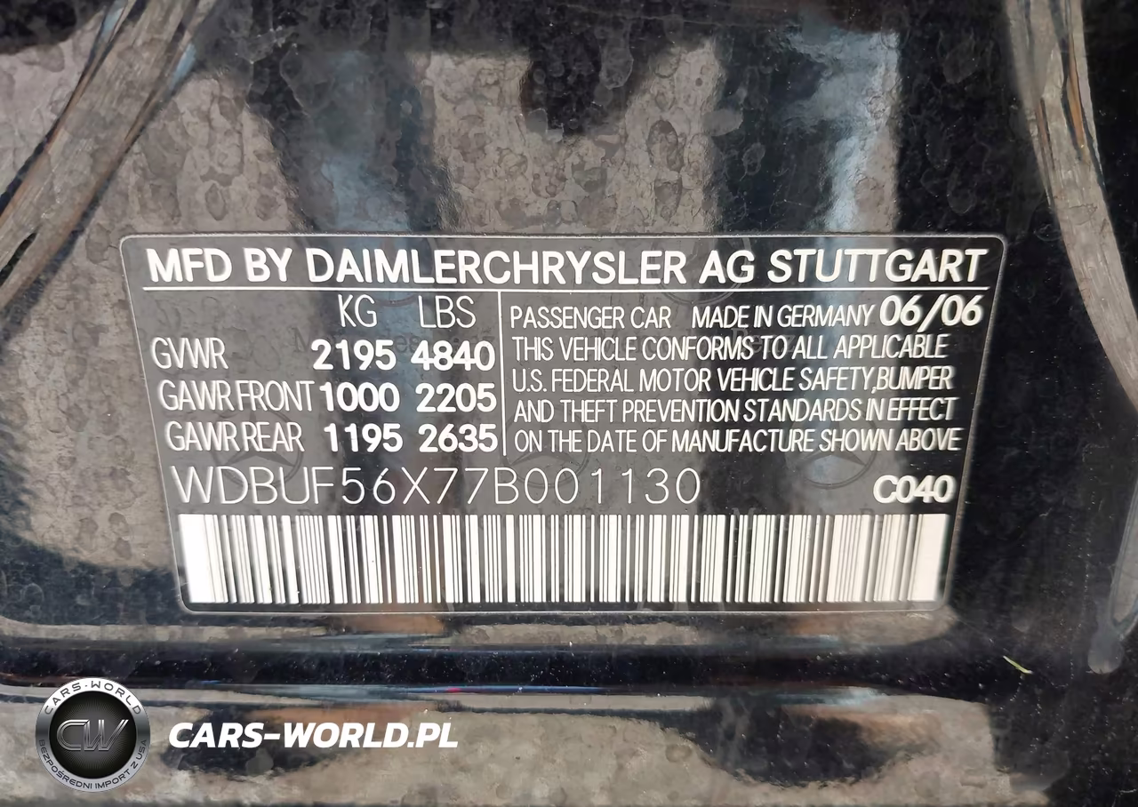 2007 Mercedes-Benz E 350 VIN:WDBUF56X77B001130 - 9