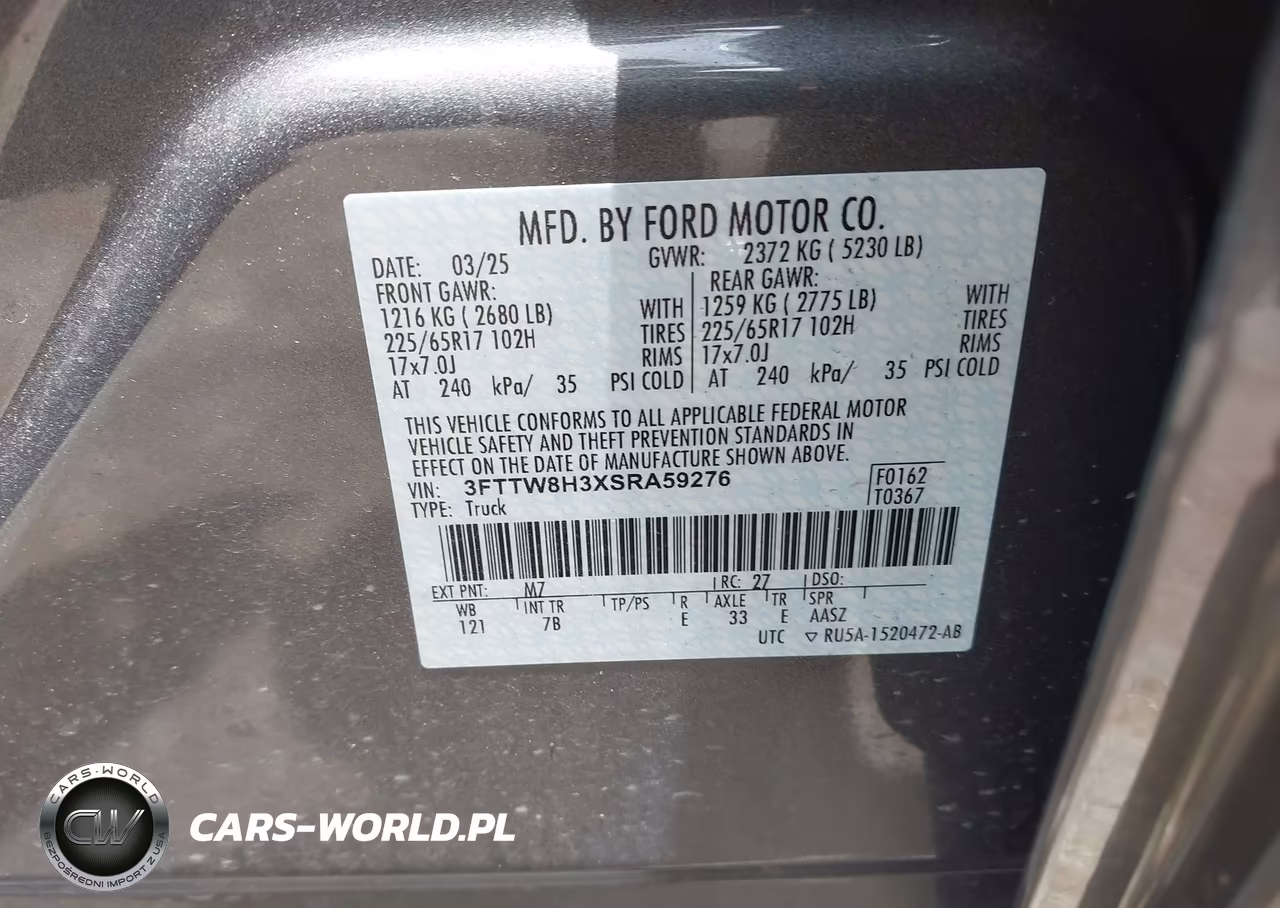 2025 Ford Maverick Xlt VIN:3FTTW8H3XSRA59276 - 9