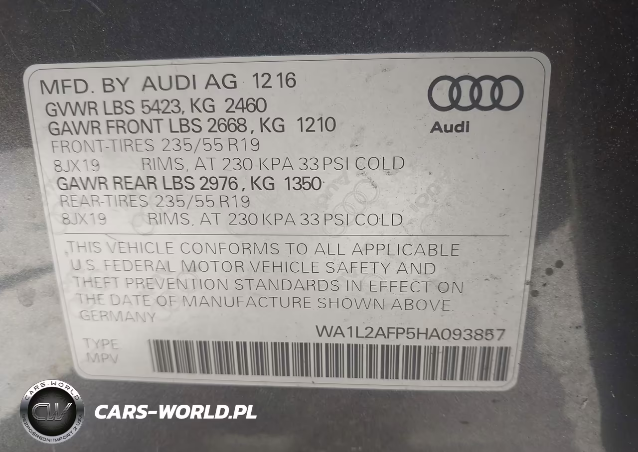 2017 Audi Q5 2.0T Premium VIN:WA1L2AFP5HA093857 - 9