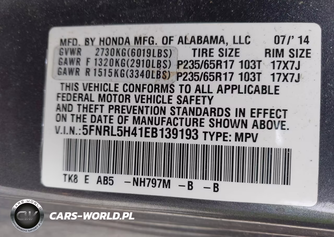 2014 Honda Odyssey Ex VIN:5FNRL5H41EB139193 - 9