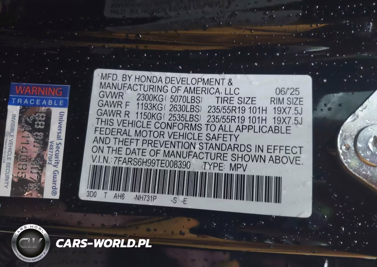 2026 Honda Cr-V Hybrid Awd Sport Touring VIN:7FARS6H99TE008390 - 9