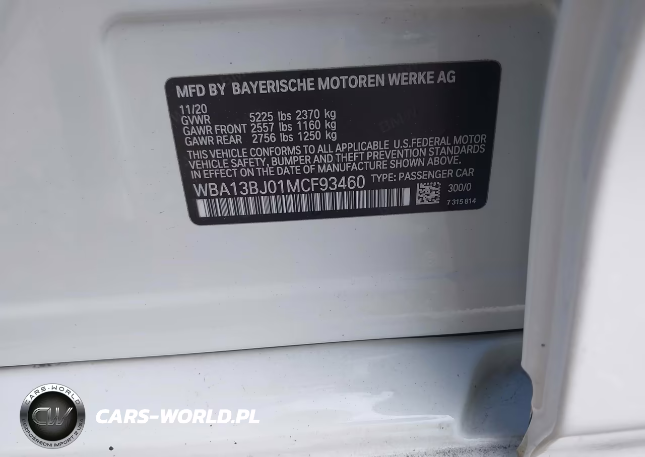 2021 BMW 530I xDrive VIN:WBA13BJ01MCF93460 - 9