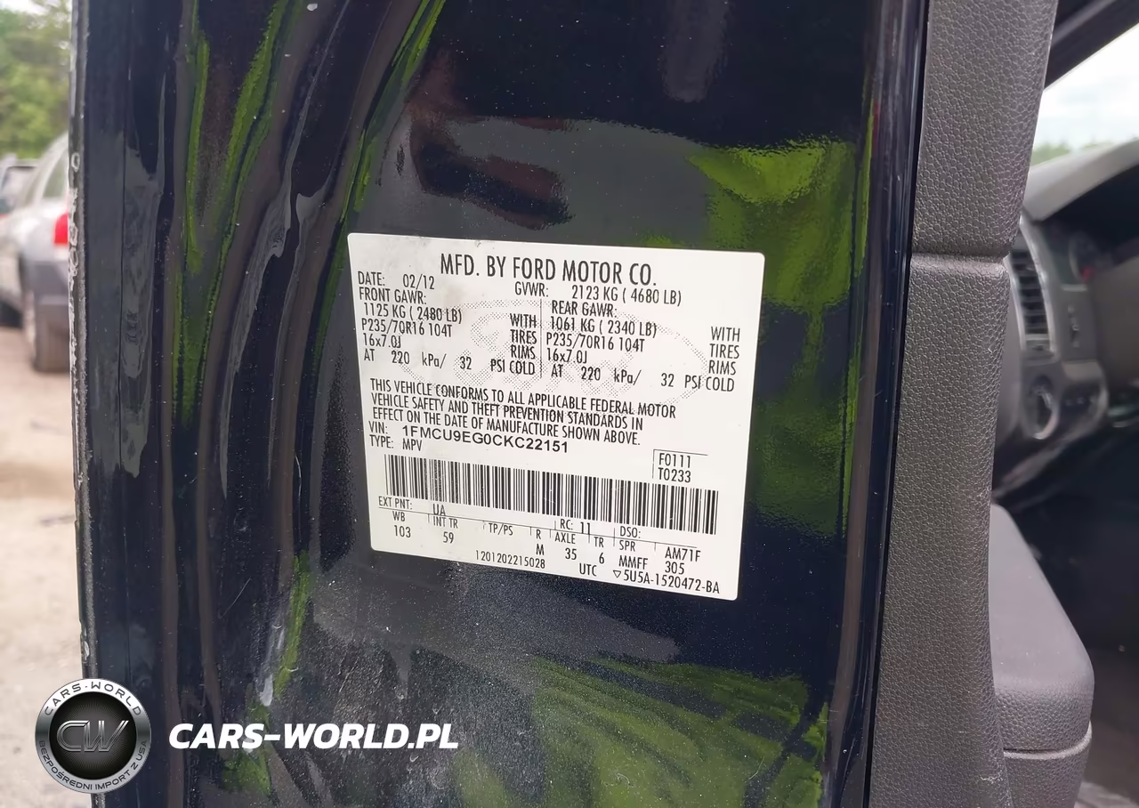 2012 Ford Escape Limited VIN:1FMCU9EG0CKC22151 - 9