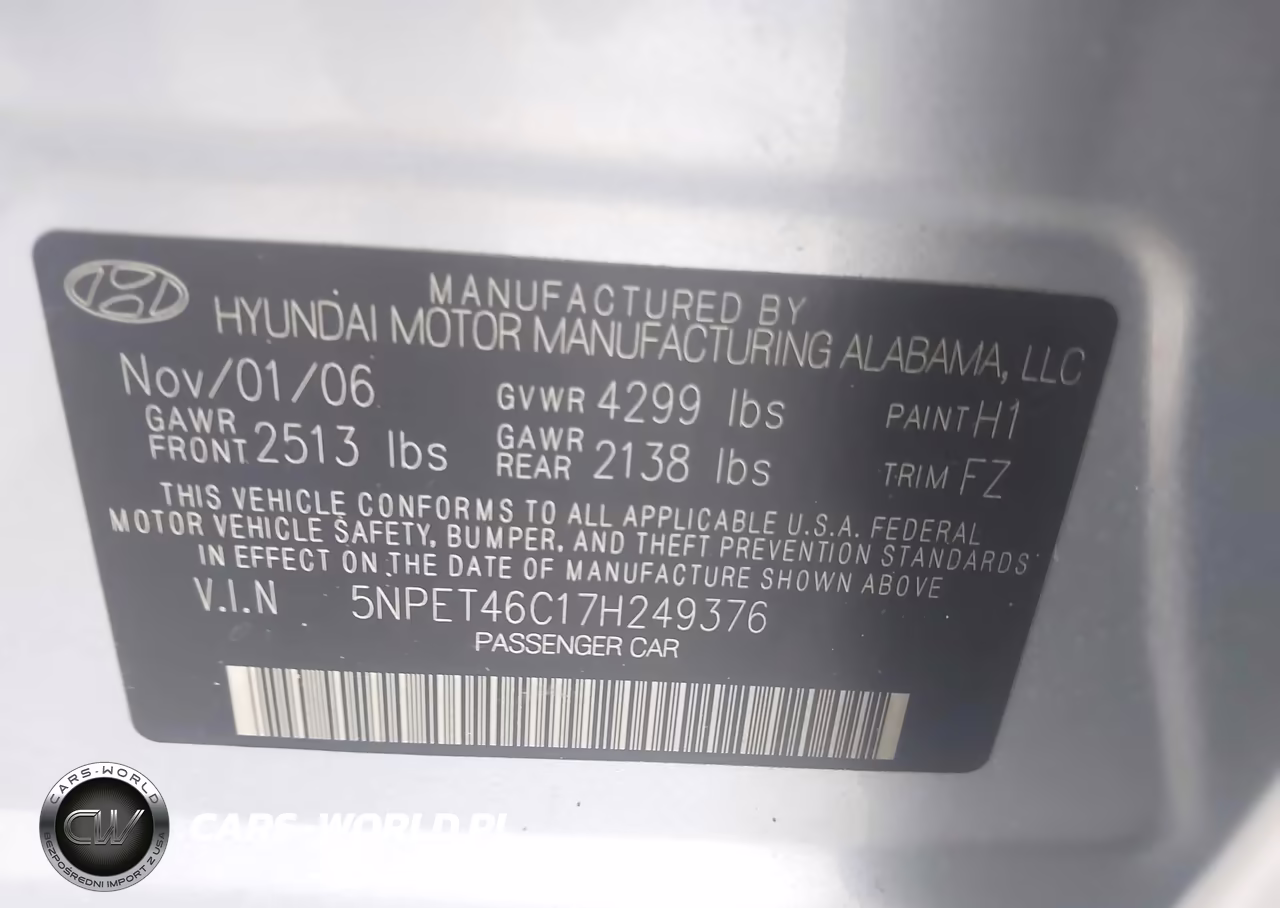 2007 Hyundai Sonata Gls VIN:5NPET46C17H249376 - 9