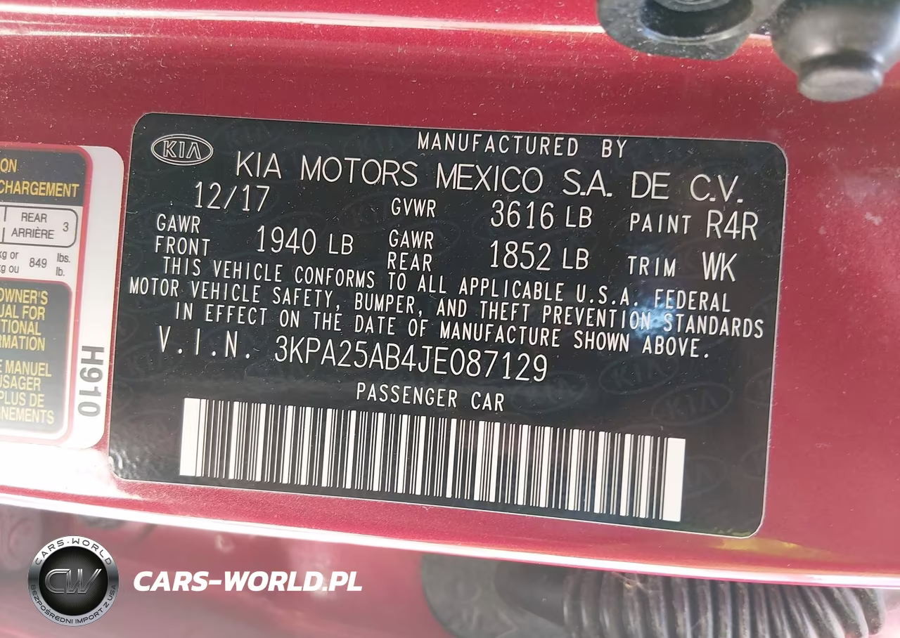 2018 Kia Rio S VIN:3KPA25AB4JE087129 - 9