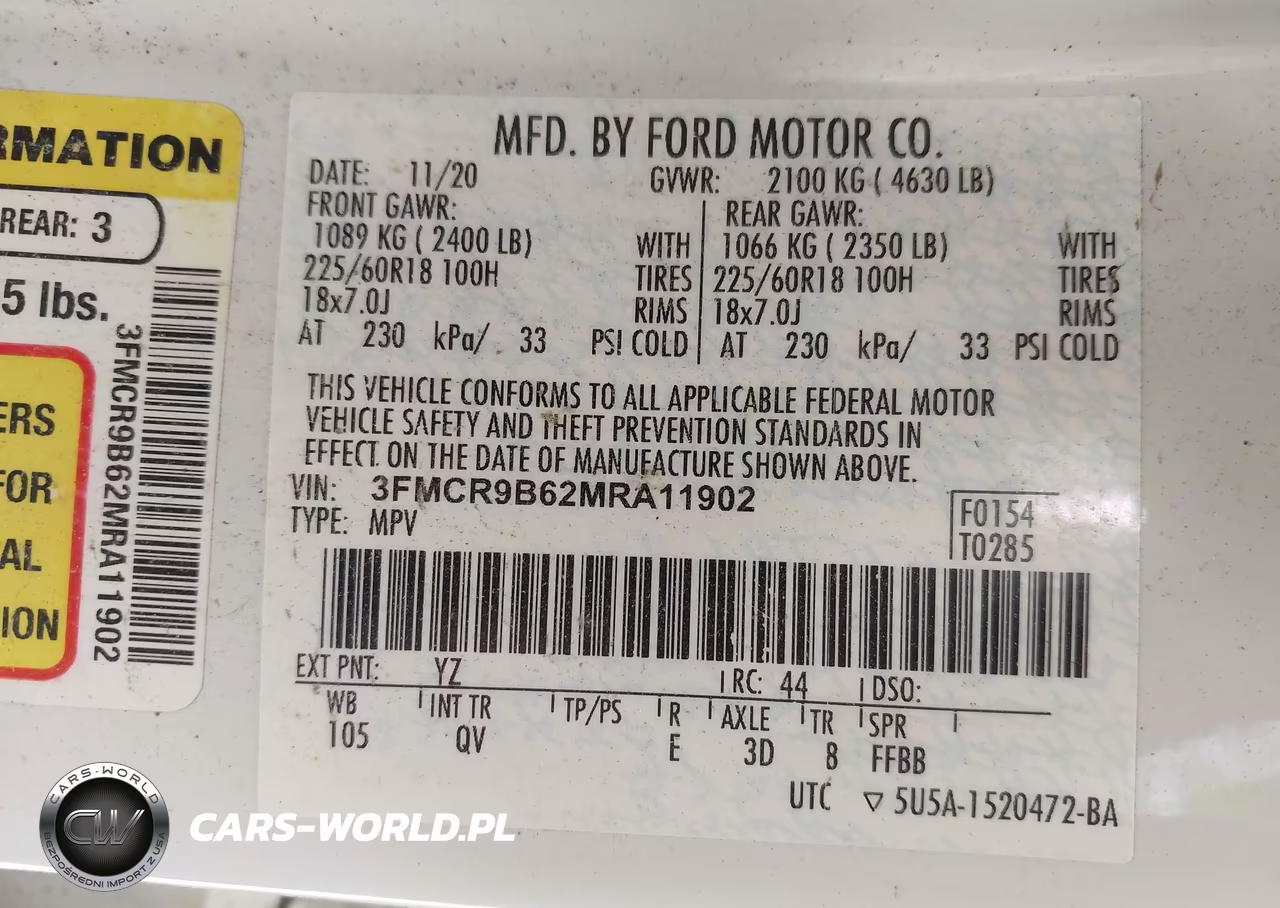 2021 Ford Bronco Sport Big Bend VIN:3FMCR9B62MRA11902 - 9