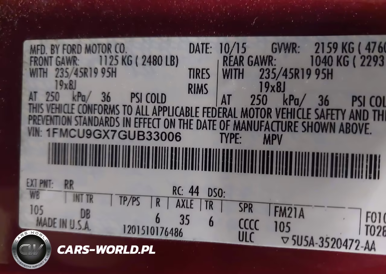 2016 Ford Escape Se VIN:1FMCU9GX7GUB33006 - 9