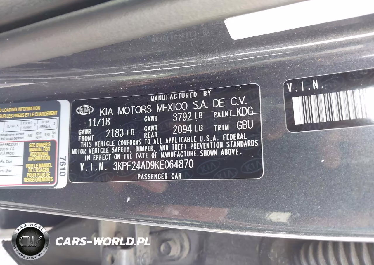 2019 Kia Forte Lxs VIN:3KPF24AD9KE064870 - 9