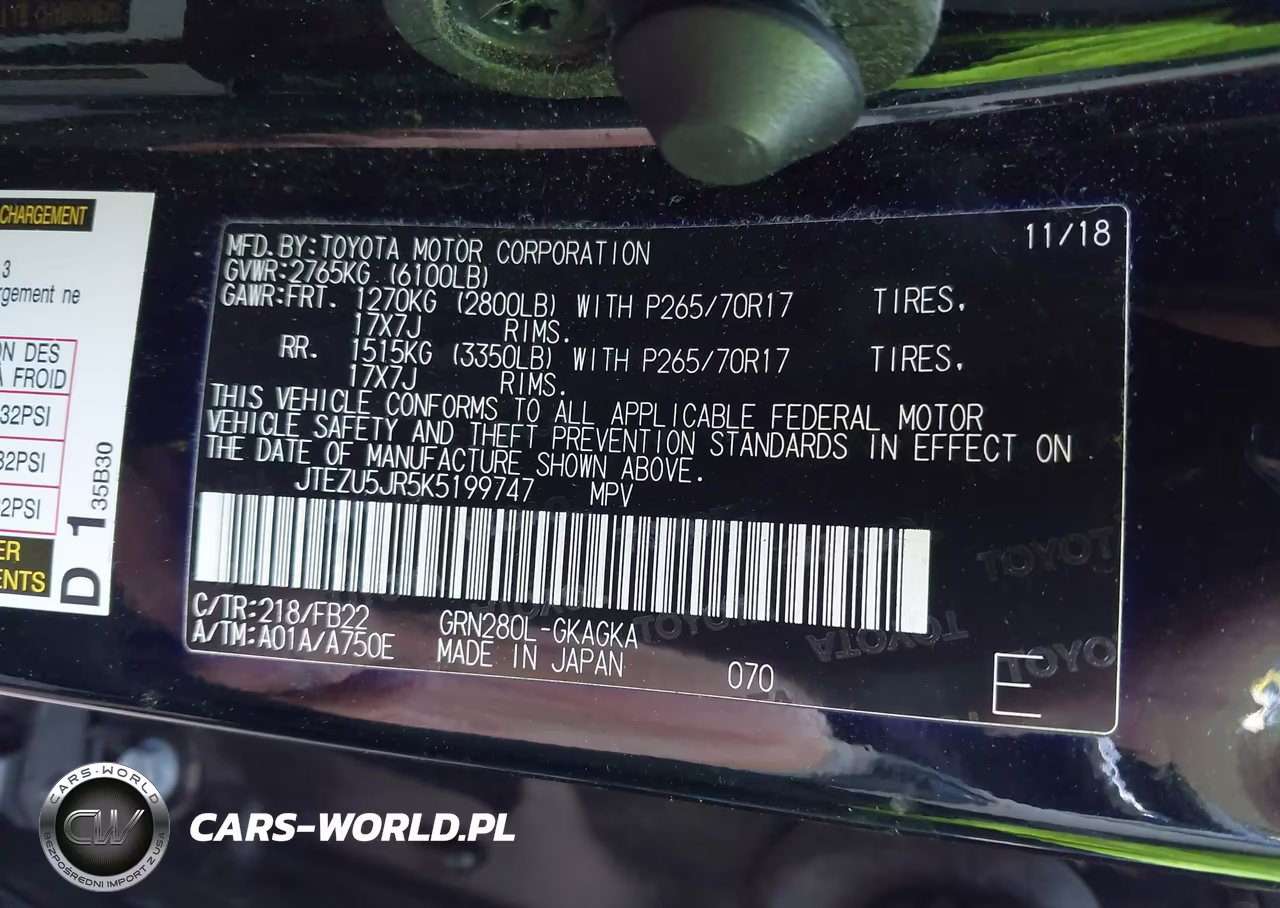 2019 Toyota 4Runner Sr5 VIN:JTEZU5JR5K5199747 - 9