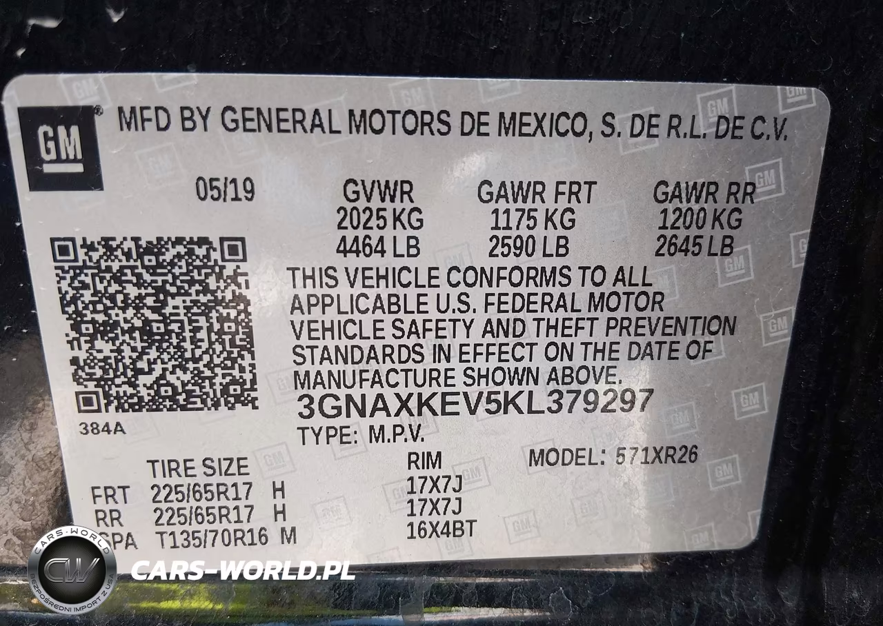 2019 Chevrolet Equinox Lt VIN:3GNAXKEV5KL379297 - 9