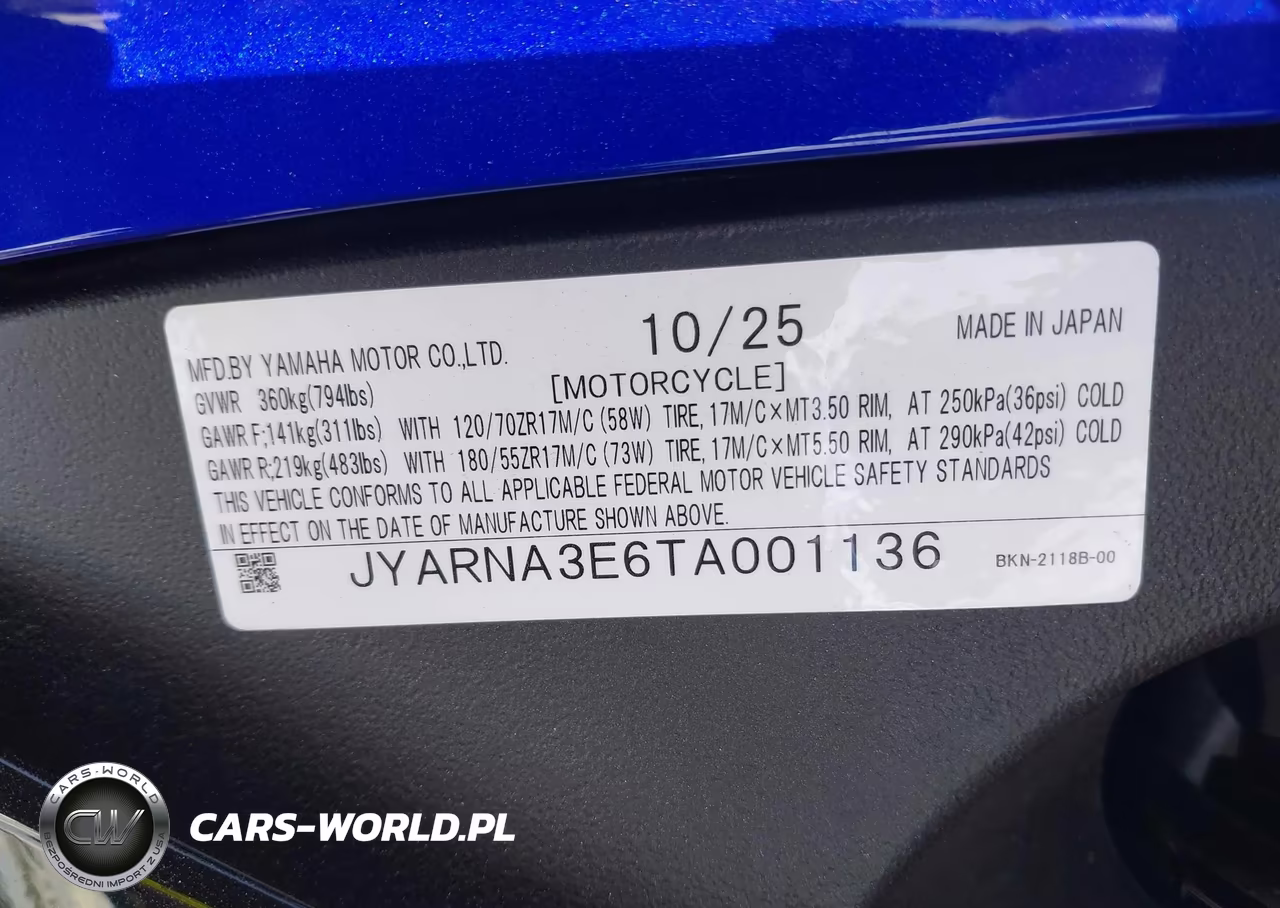 2026 Yamaha Yzf890 VIN:JYARNA3E6TA001136 - 10