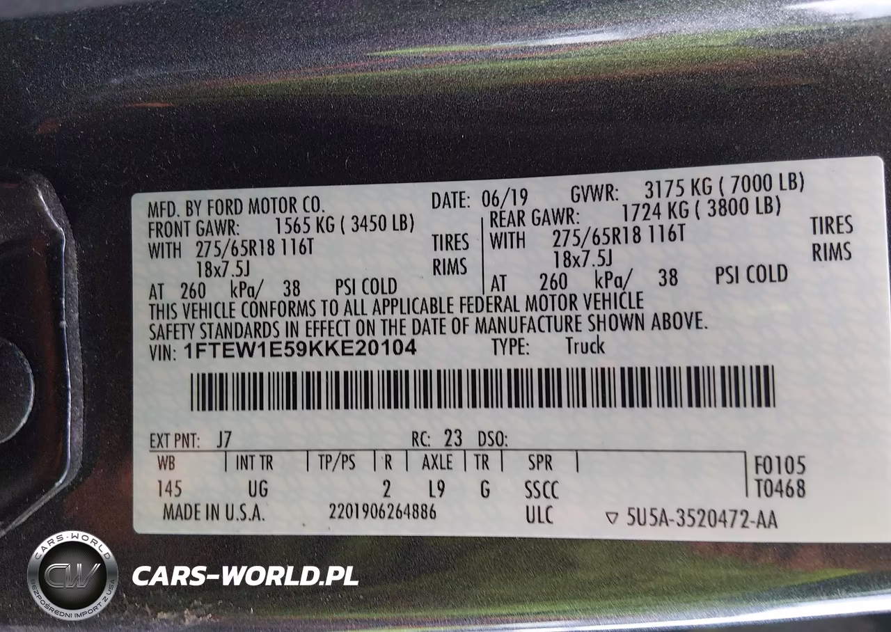 2019 Ford F-150 Xlt VIN:1FTEW1E59KKE20104 - 9