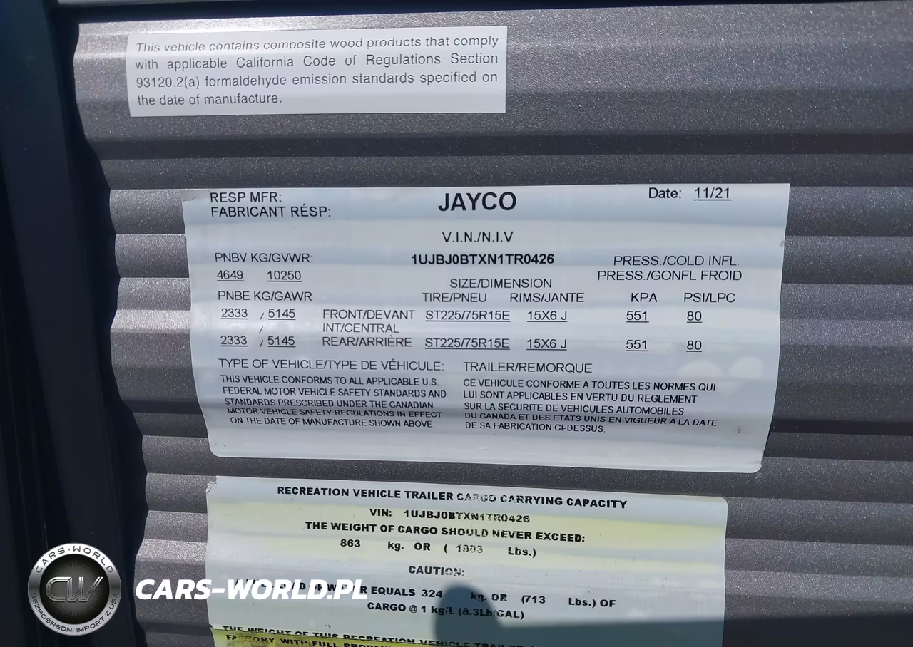 2022 Jayco Camper VIN:1UJBJ0BTXN1TR0426 - 9