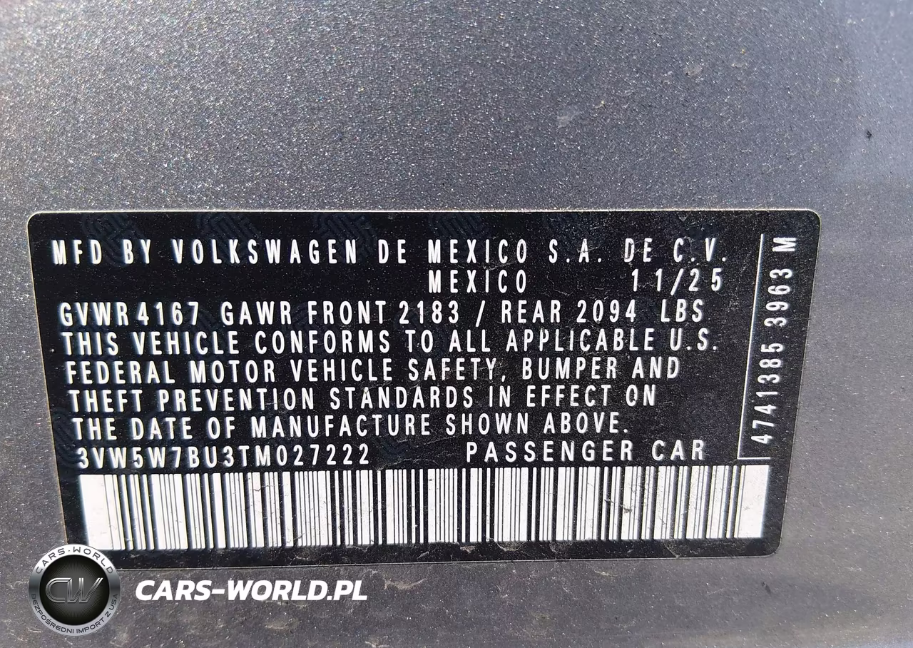 2026 Volkswagen Jetta S VIN:3VW5W7BU3TM027222 - 9