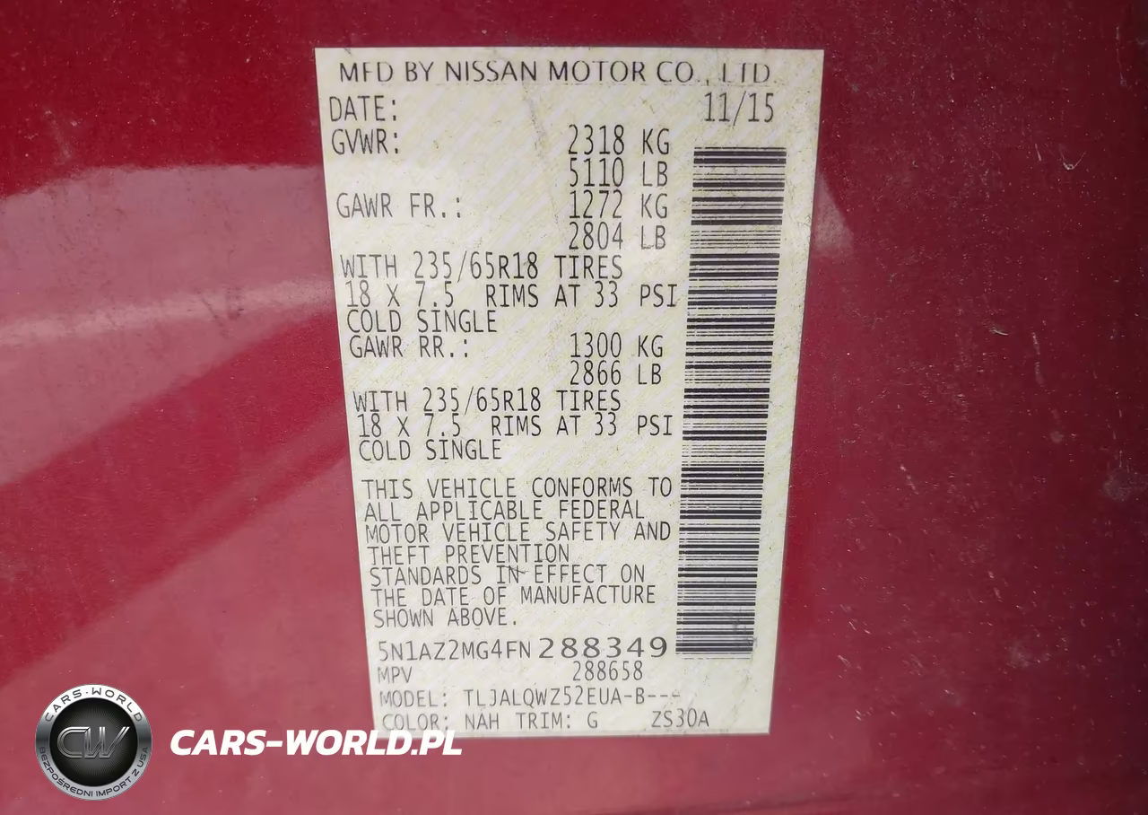 2015 Nissan Murano Platinum-S-Sl-Sv VIN:5N1AZ2MG4FN288349 - 9