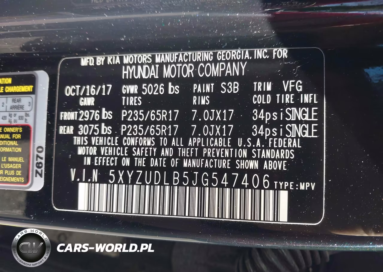 2018 Hyundai Santa Fe Sport 2.4L VIN:5XYZUDLB5JG547406 - 9