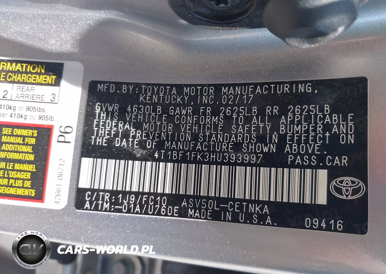 2017 Toyota Camry Le VIN:4T1BF1FK3HU393997 - 9