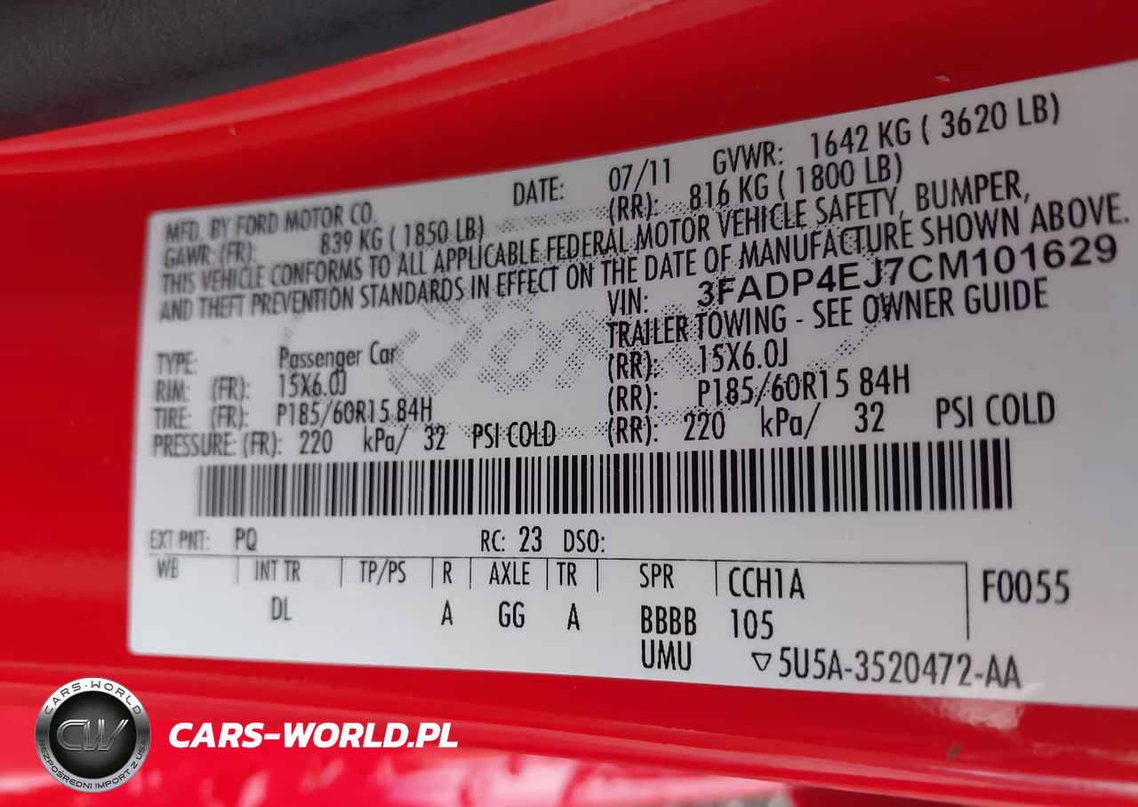 2012 Ford Fiesta Se VIN:3FADP4EJ7CM101629 - 9