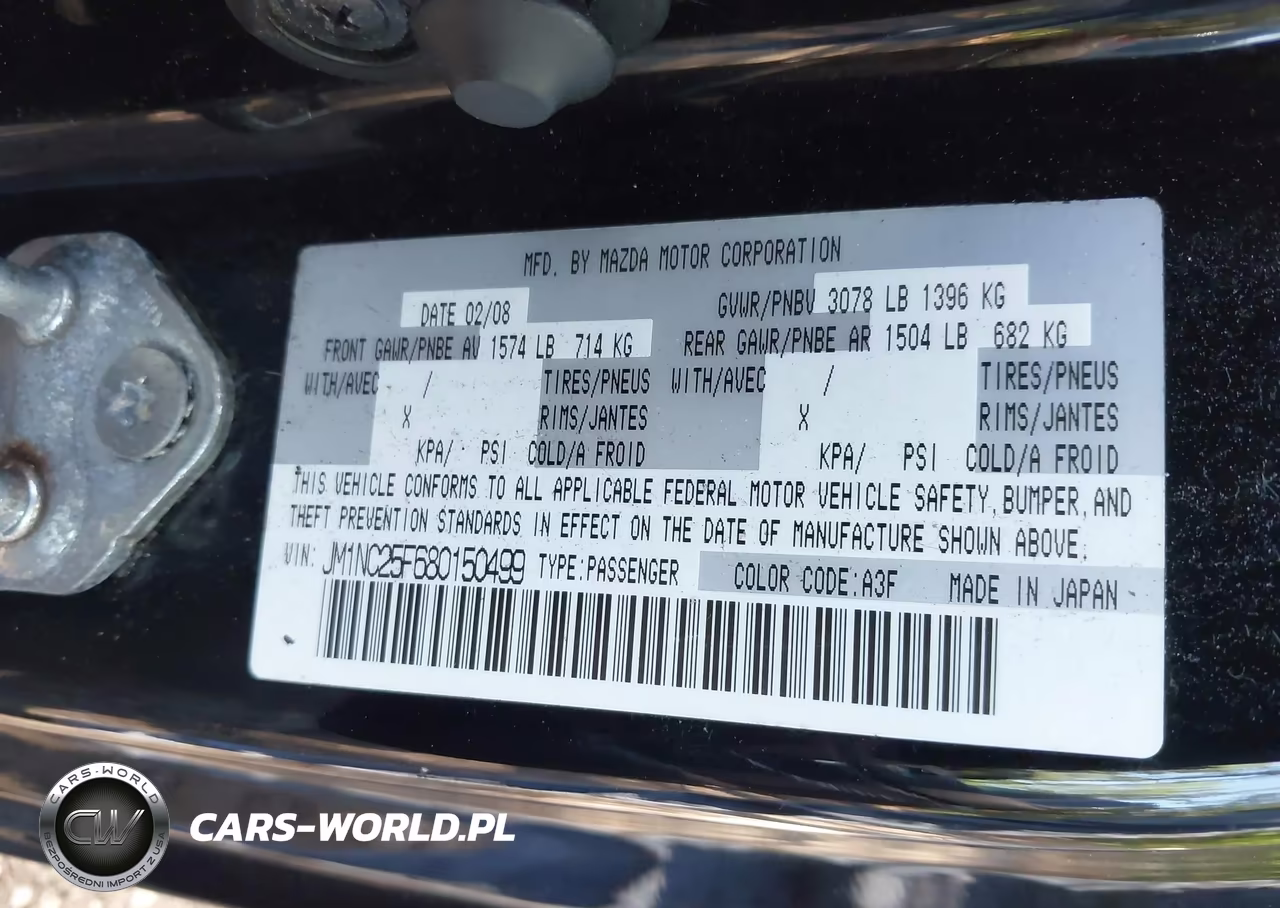 2008 Mazda Mx-5 Sport VIN:JM1NC25F680150499 - 9
