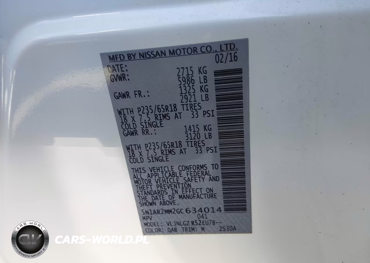 2016 Nissan Pathfinder Sl VIN:5N1AR2MM2GC634014 - 8