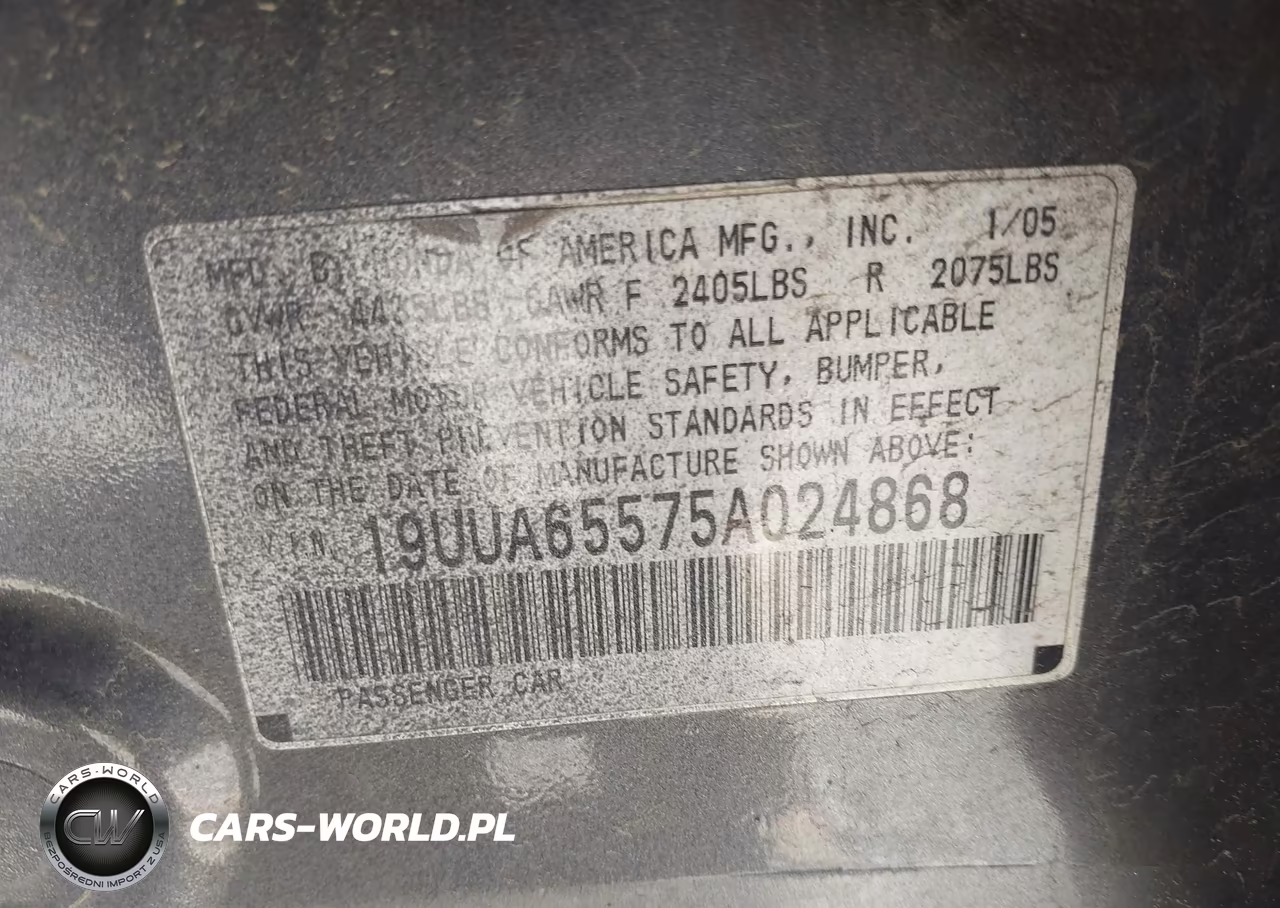 2005 Acura Tl VIN:19UUA65575A024868 - 9