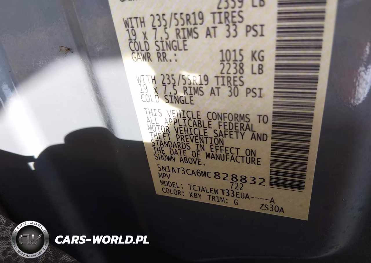 2021 Nissan Rogue Sl Fwd VIN:5N1AT3CA6MC828832 - 9