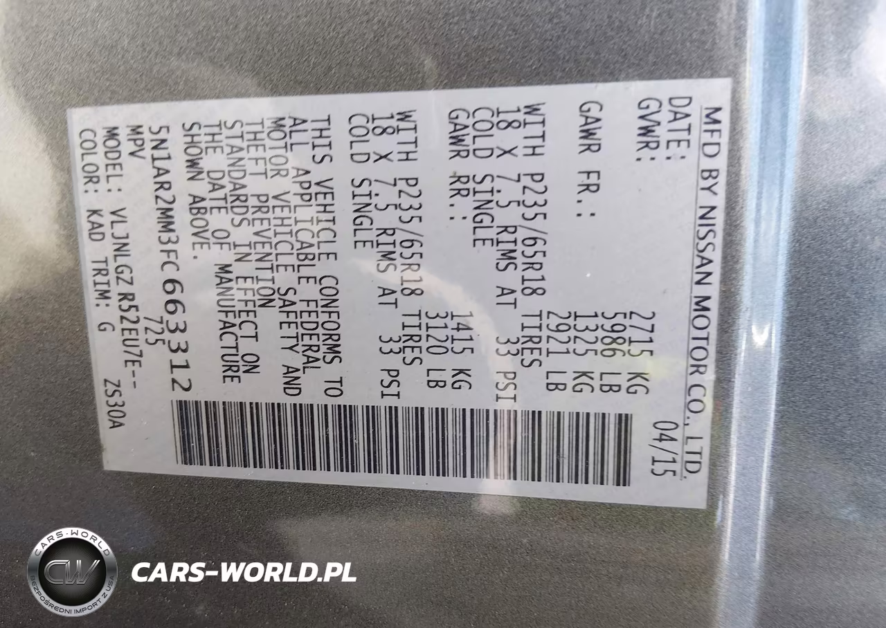 2015 Nissan Pathfinder Sl VIN:5N1AR2MM3FC663312 - 9