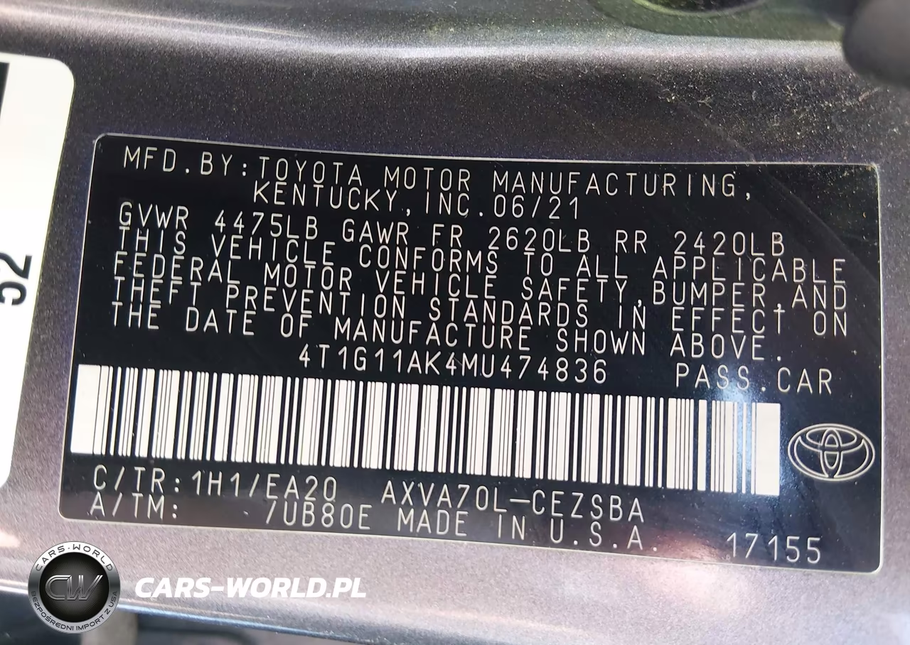2021 Toyota Camry Se VIN:4T1G11AK4MU474836 - 9