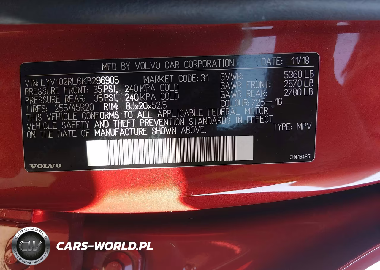 2019 Volvo Xc60 T5 Inscription VIN:LYV102RL6KB296905 - 9