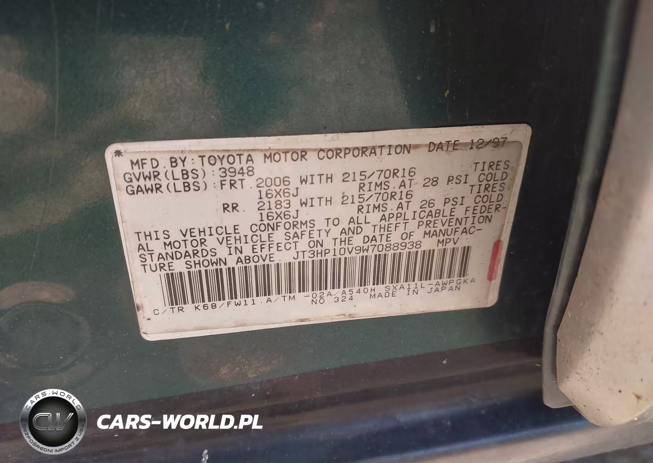 1998 Toyota Rav4 VIN:JT3HP10V9W7088938 - 9