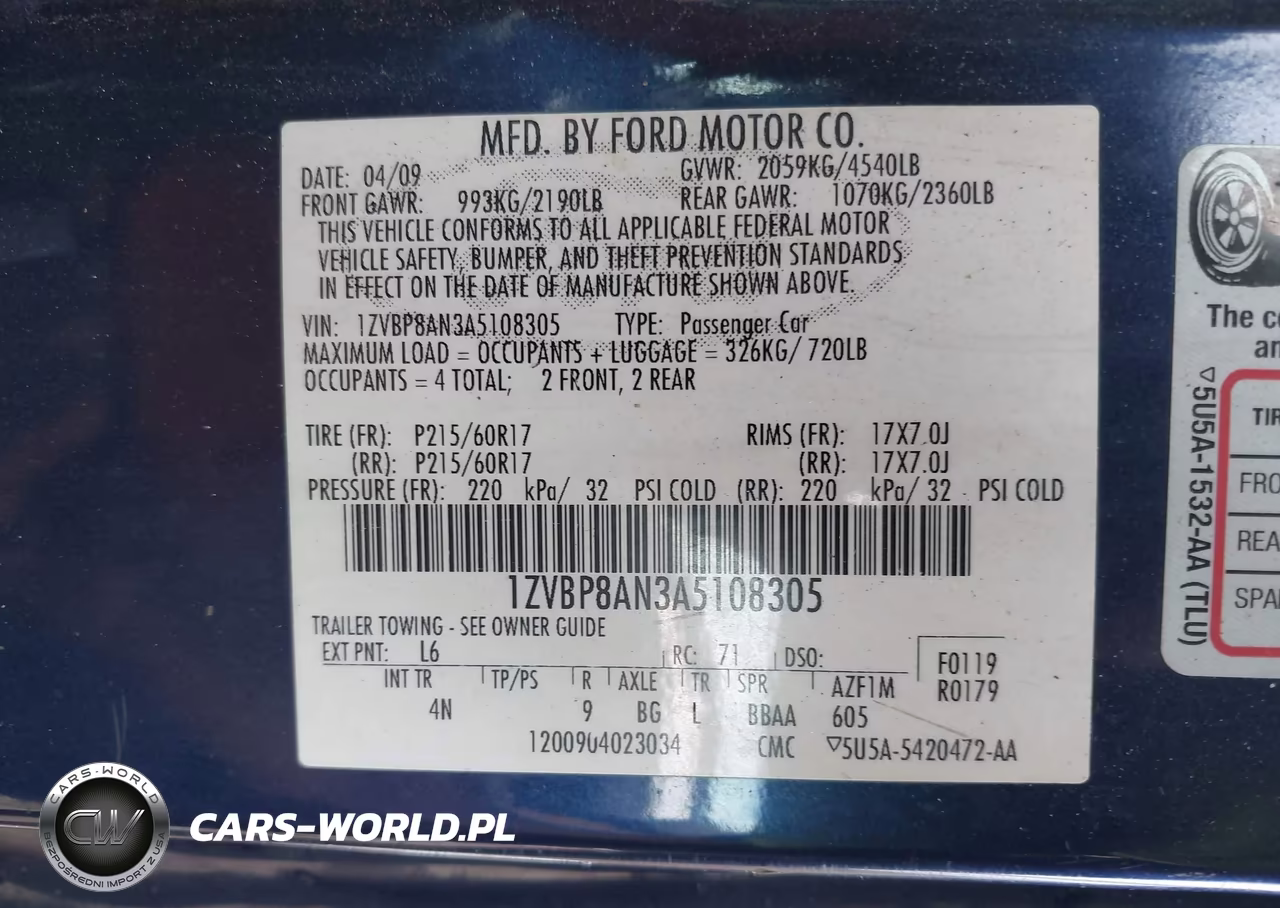 2010 Ford Mustang V6-V6 Premium VIN:1ZVBP8AN3A5108305 - 9